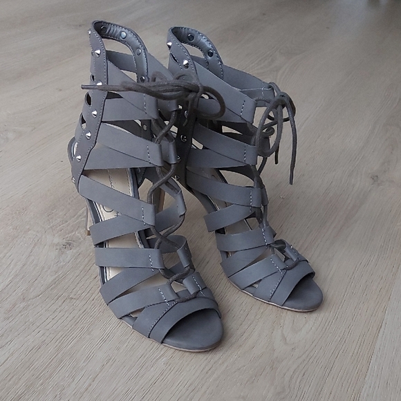 Jessica Simpson Gray Lace-Up Heels - Picture 7 of 13